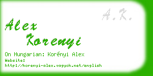 alex korenyi business card